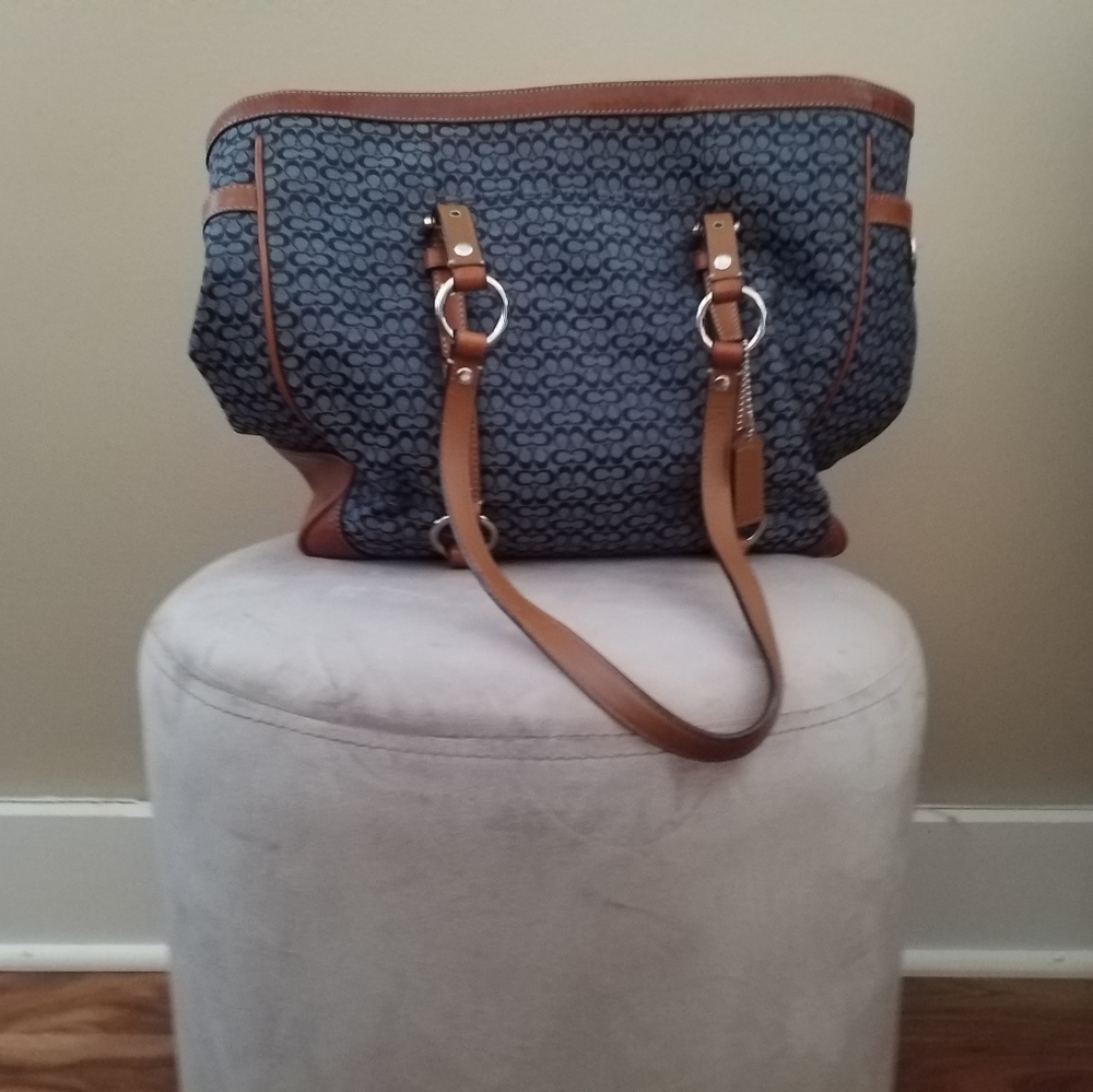 Coach denim tote